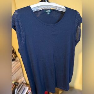 Ralph Lauren mesh cap sleeve top-XL-NWOT